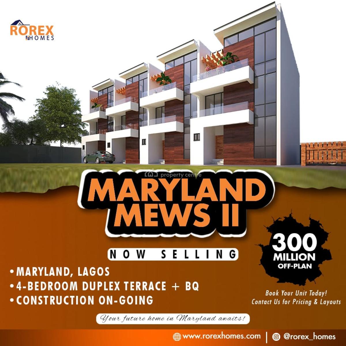 4 Bedroom Duplex Terrace, Ikeja City Mall, Alausa Secretariat, Radisson Blu, Maryland, Lagos, Terraced Duplex for Sale