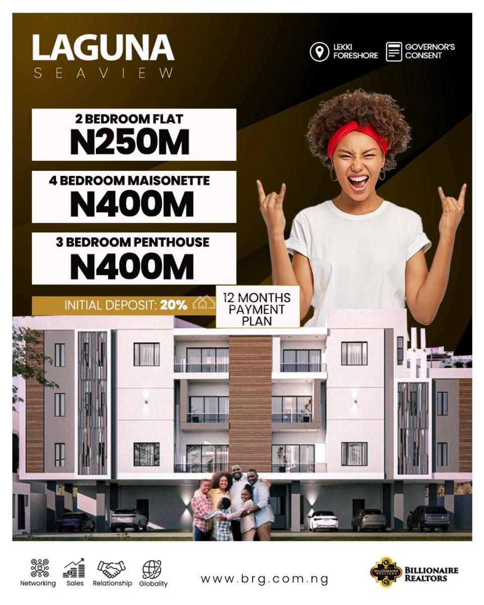 Luxury 4-bedroom Maisonette in a Premium Estate, Laguna Sea View, Lekki Foreshore, Lekki Phase 1, Lekki, Lagos, Flat / Apartment for Sale