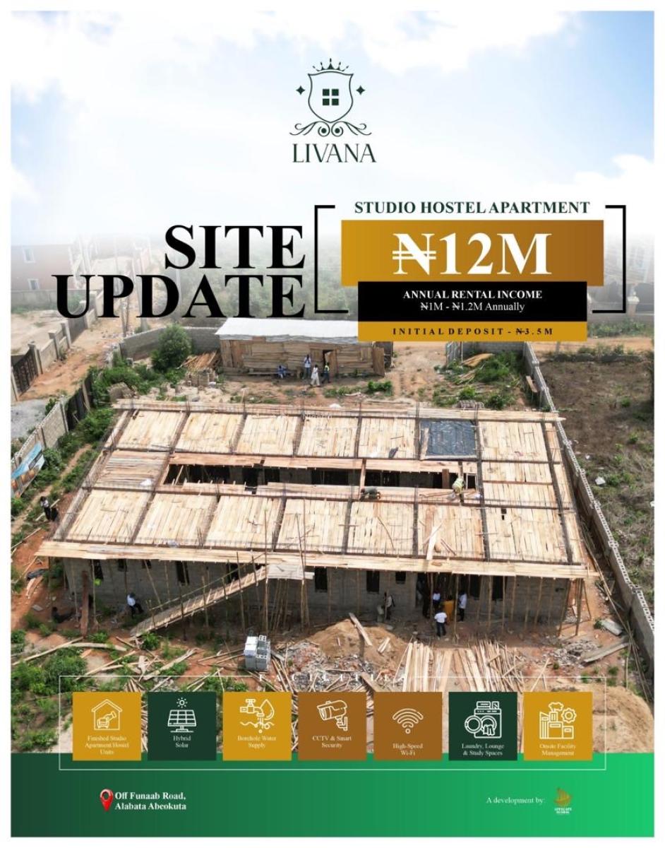 Affordable  Student Hostel Studio Apartment Suitable for Cashflow, Abeokuta North, Ogun, Self Contain (single Rooms) for Sale