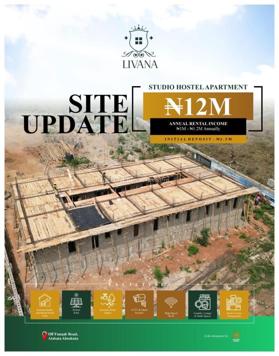 Affordable  Student Hostel Studio Apartment Suitable for Cashflow, Abeokuta North, Ogun, Self Contain (single Rooms) for Sale