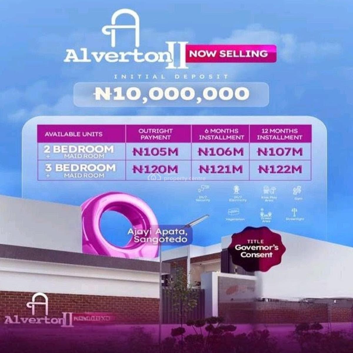 Luxury Terraces with Maids Room in a Smart Estate (30 Units), Alverton Estate 2 / Lekki-epe Expressway, Lekki, Lagos, Block of Flats for Sale