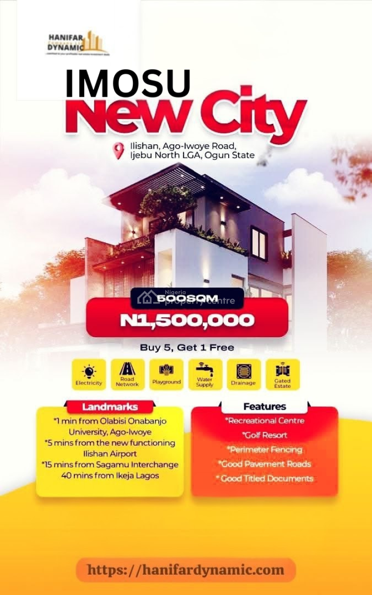 Affordable 500 Sqm Land Plots in a Modern, Well-facilitated Estate, Imosu New City, Ilishan Ago Iwoye, Ijebu North, Ogun, Residential Land for Sale