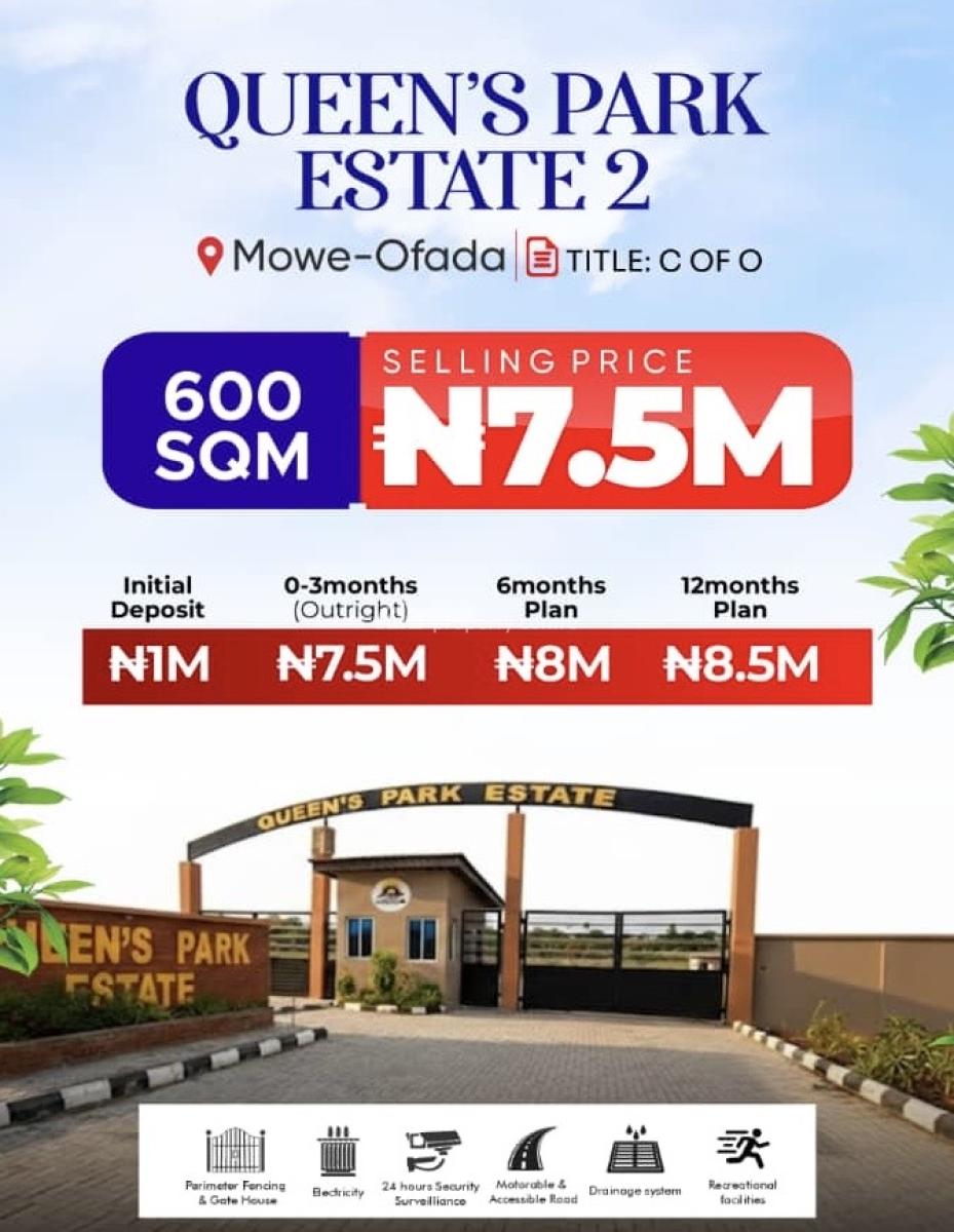 Affordable and Verified Dry Land for Buy and Build with C of O, Queens Park, Mowe Ofada, Ogun, Mixed-use Land for Sale