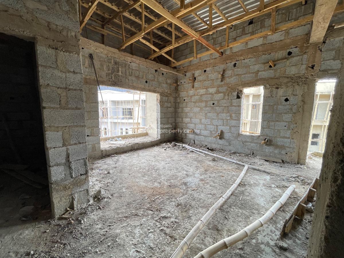 Luxurious 4 Bedroom Terrace Semi Finished Duplex with Bq, Behind Shafa Filling Station and Capital Hub, Mabushi, Abuja, Terraced Duplex for Sale