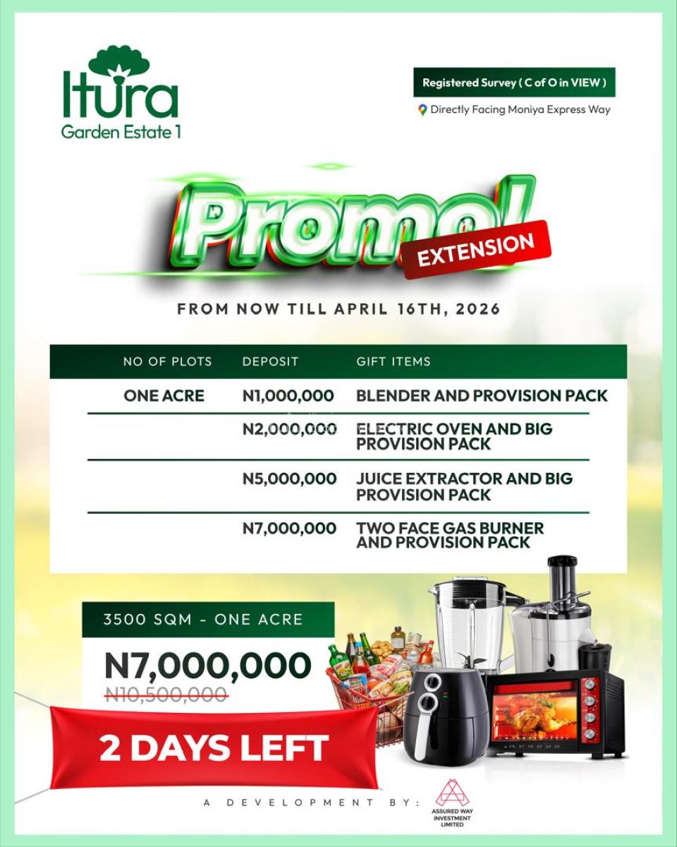 Itura Garden, Moniya, Ibadan, Oyo, Mixed-use Land for Sale