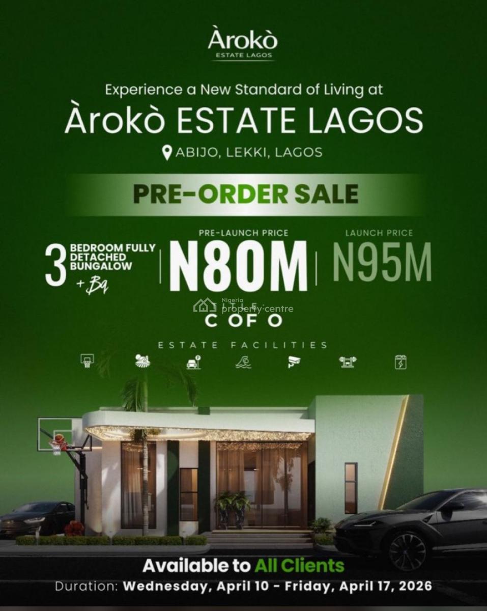 Off Plan 2 & 3 Bungalow, Abijo, Lekki, Lagos, Detached Bungalow for Sale