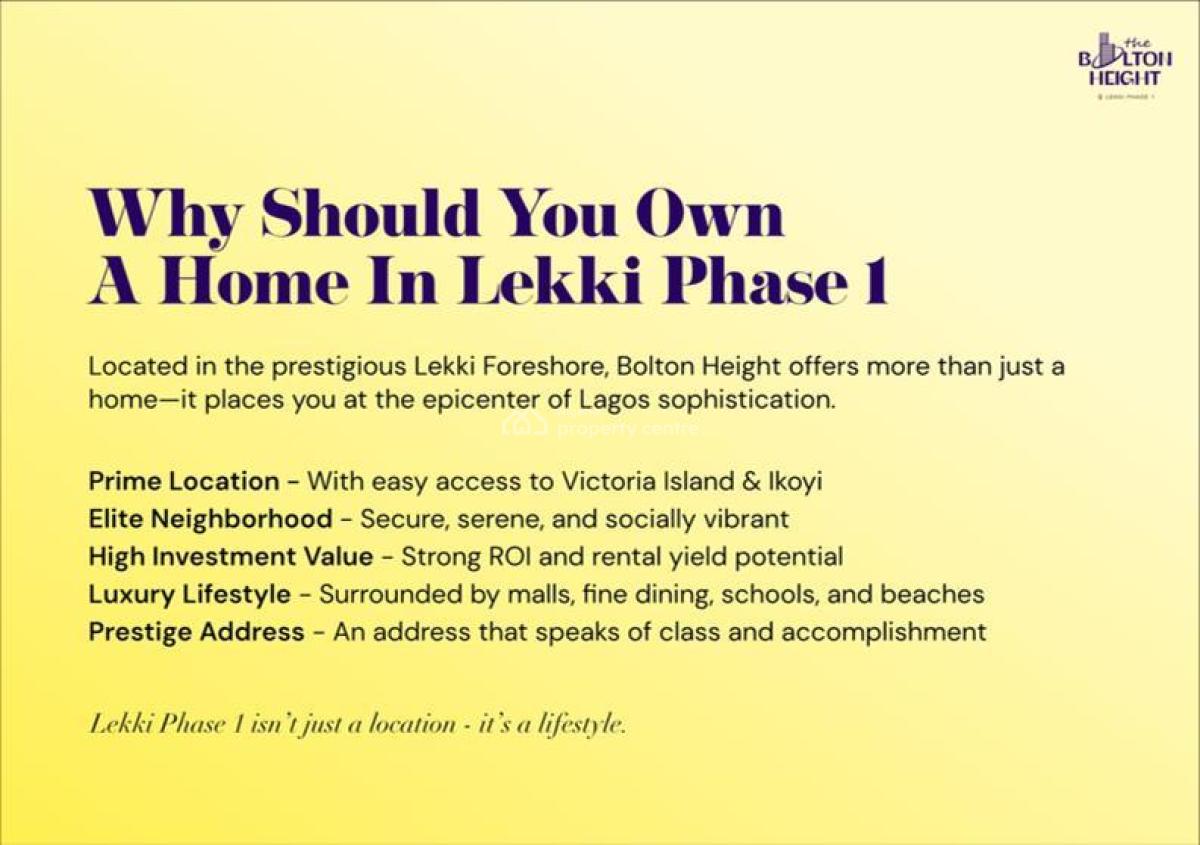 Luxury 2 Bedroom Apartment with Smart Home Facilities and Features, Bolton Height / The Nest, Lekki Foreshore, Lekki, Lagos, Block of Flats for Sale