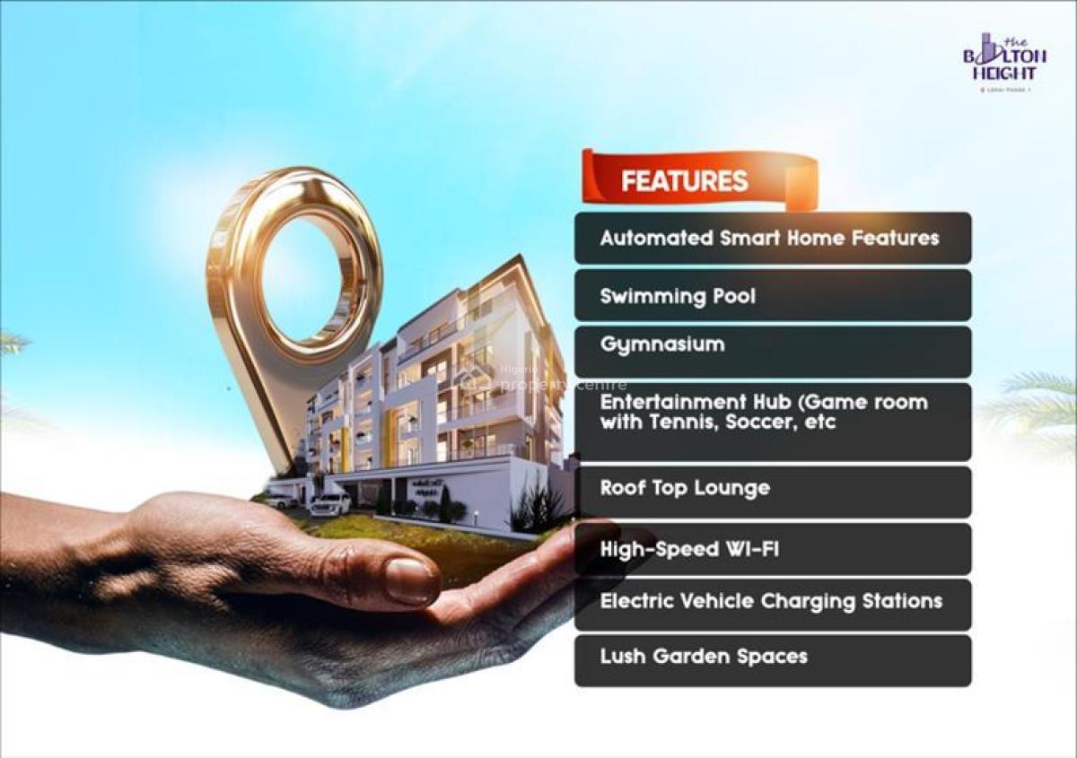Luxury 2 Bedroom Apartment with Smart Home Facilities and Features, Bolton Height / The Nest, Lekki Foreshore, Lekki, Lagos, Block of Flats for Sale