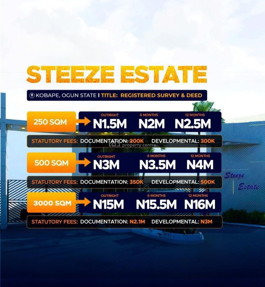 Affordable Plots of Land in a Serene and Accessible Estate, Steeze Estate / Kobape, Obafemi Owode, Ogun, Residential Land for Sale