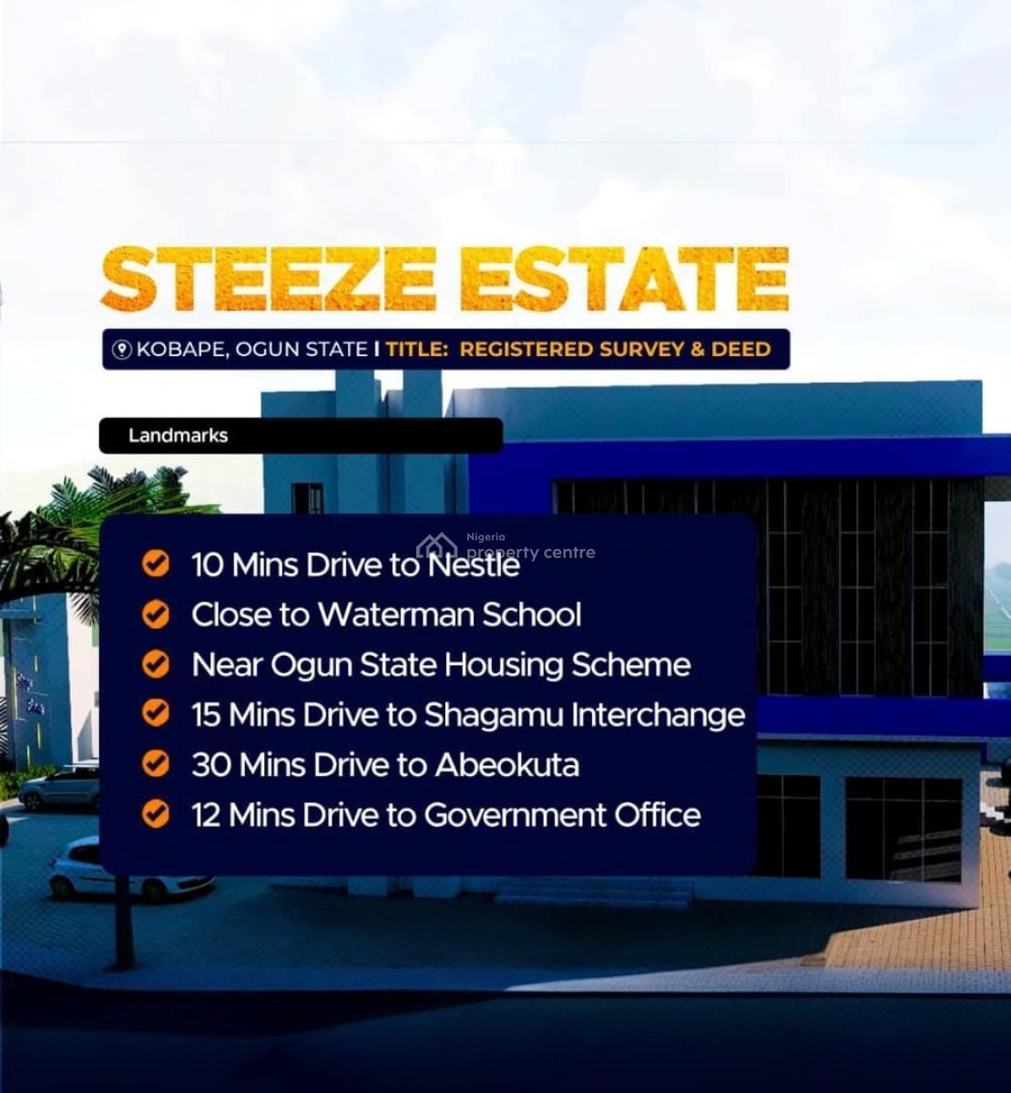 Affordable Plots of Land in a Serene and Accessible Estate, Steeze Estate / Kobape, Obafemi Owode, Ogun, Residential Land for Sale