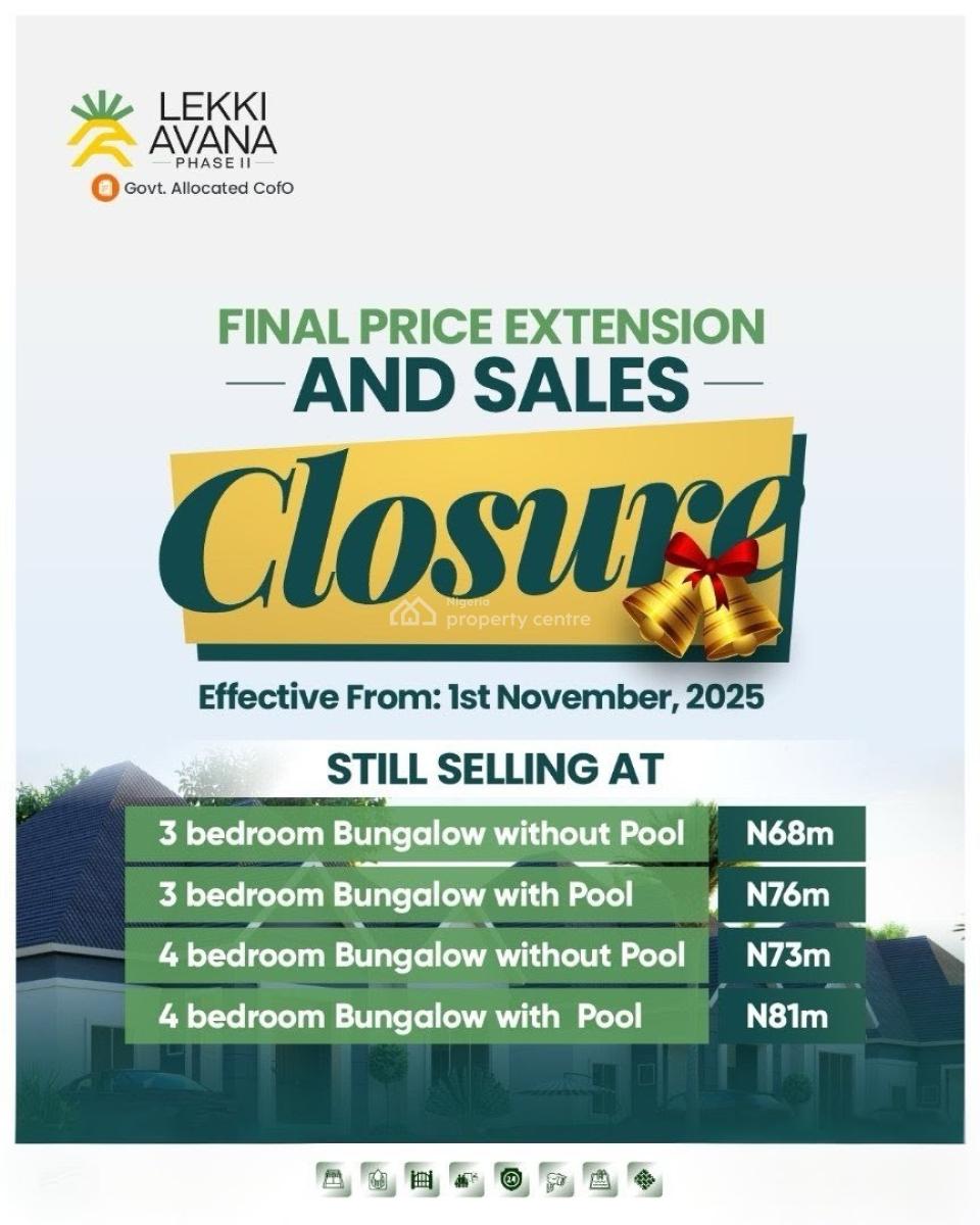 Luxury Smart Bungalows with Swimming Pool and Recreational Facilities, Lekki Avana Phase 2, Eleranigbe, Ibeju Lekki, Lagos, Detached Bungalow for Sale