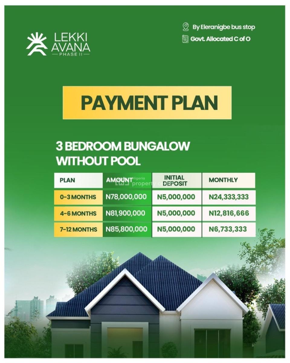 Luxury Smart Bungalows with Swimming Pool and Recreational Facilities, Lekki Avana Phase 2, Eleranigbe, Ibeju Lekki, Lagos, Detached Bungalow for Sale