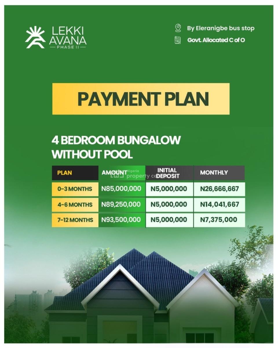 Luxury Smart Bungalows with Swimming Pool and Recreational Facilities, Lekki Avana Phase 2, Eleranigbe, Ibeju Lekki, Lagos, Detached Bungalow for Sale