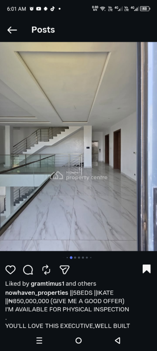 5 Bedroom Detached House, Ikate Elegushi, Lekki, Lagos, Detached Duplex for Sale