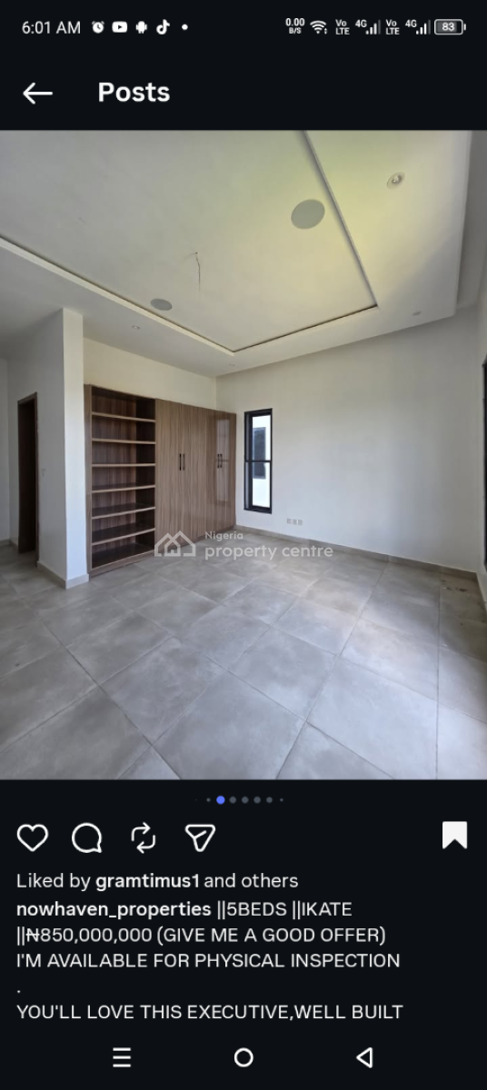 5 Bedroom Detached House, Ikate Elegushi, Lekki, Lagos, Detached Duplex for Sale