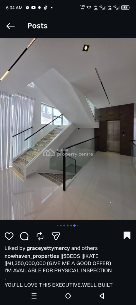 5 Bedroom Detached House, Ikate Elegushi, Lekki, Lagos, Detached Duplex for Sale