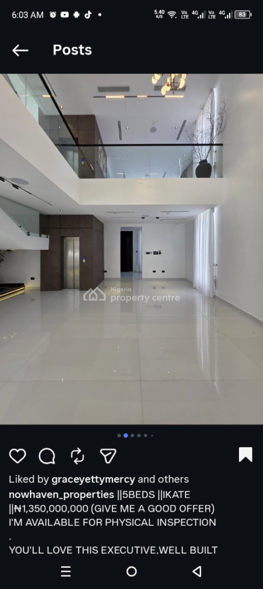 5 Bedroom Detached House, Ikate Elegushi, Lekki, Lagos, Detached Duplex for Sale