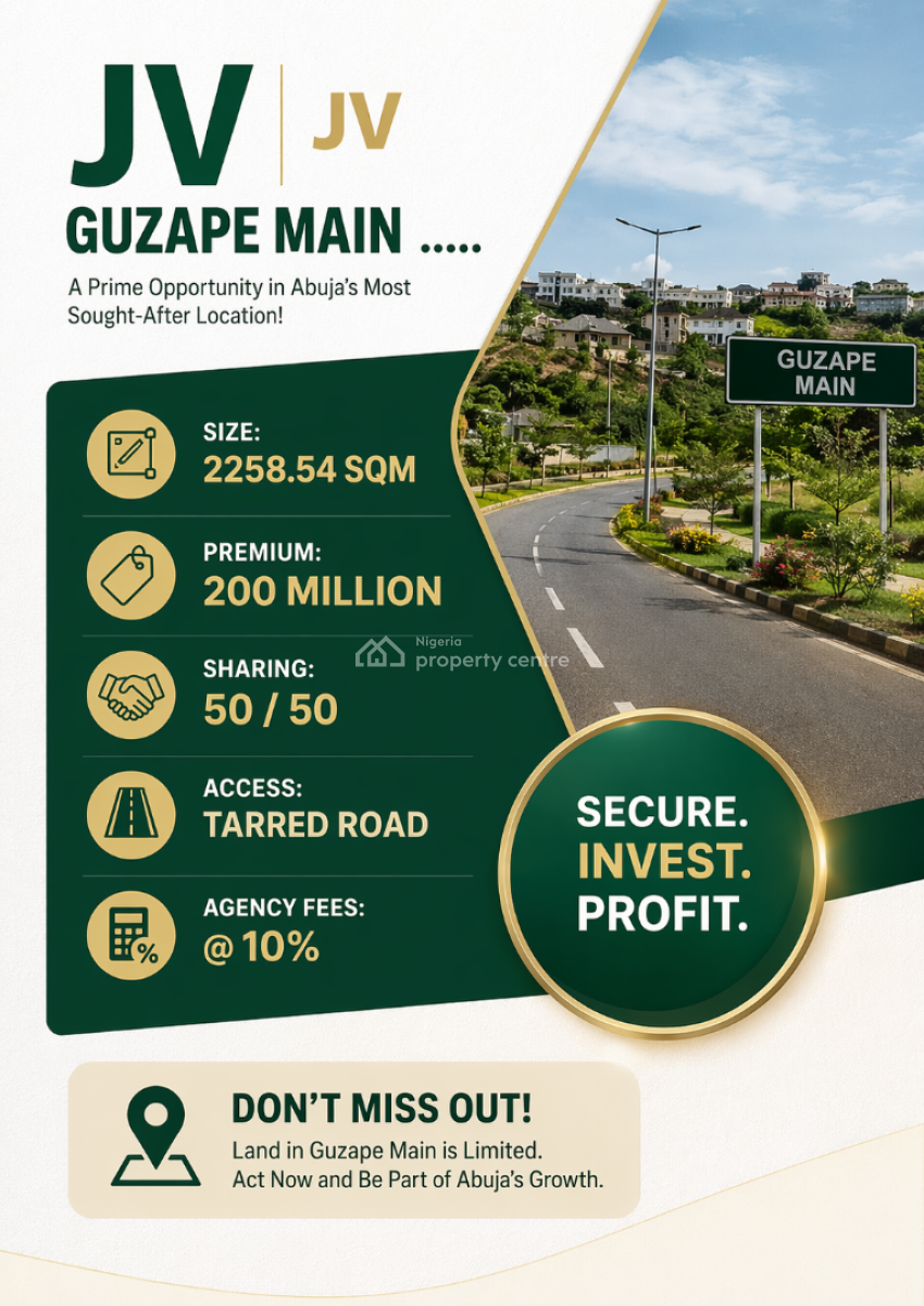 Jv in Guzape Main, Guzape Main, Guzape District, Abuja, Residential Land Joint Venture
