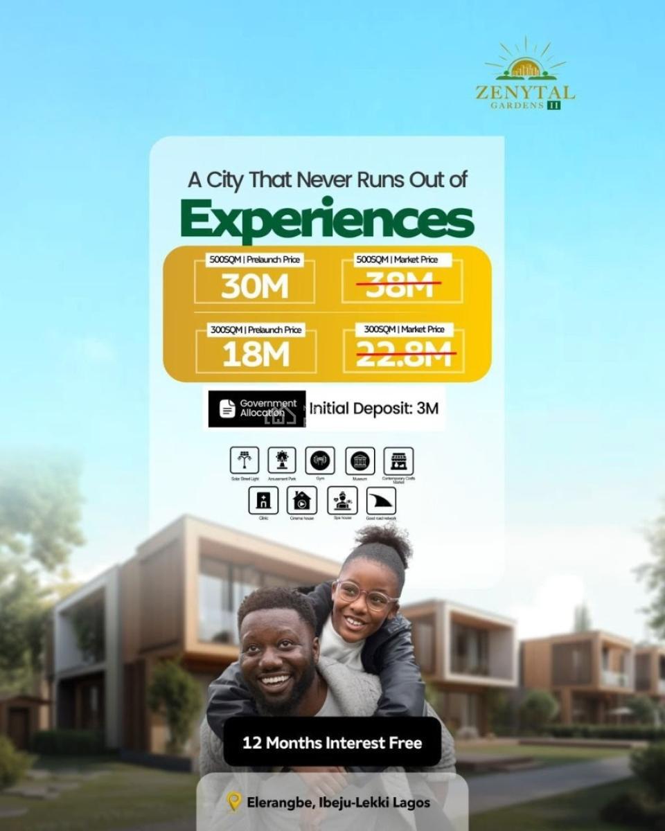 Affordable Residential Plots in a Serene and Fast-growing Estate, Zenytal Gardens Phase Ii, Eleranigbe, Ibeju Lekki, Lagos, Residential Land for Sale