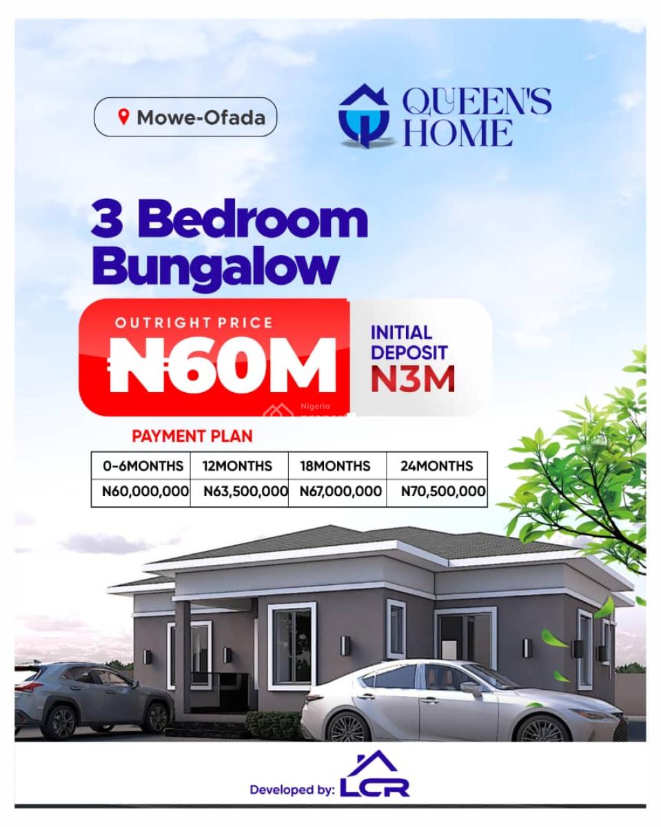 C of O, Queen Park Estate, Mowe Ofada, Ogun, Detached Bungalow for Sale