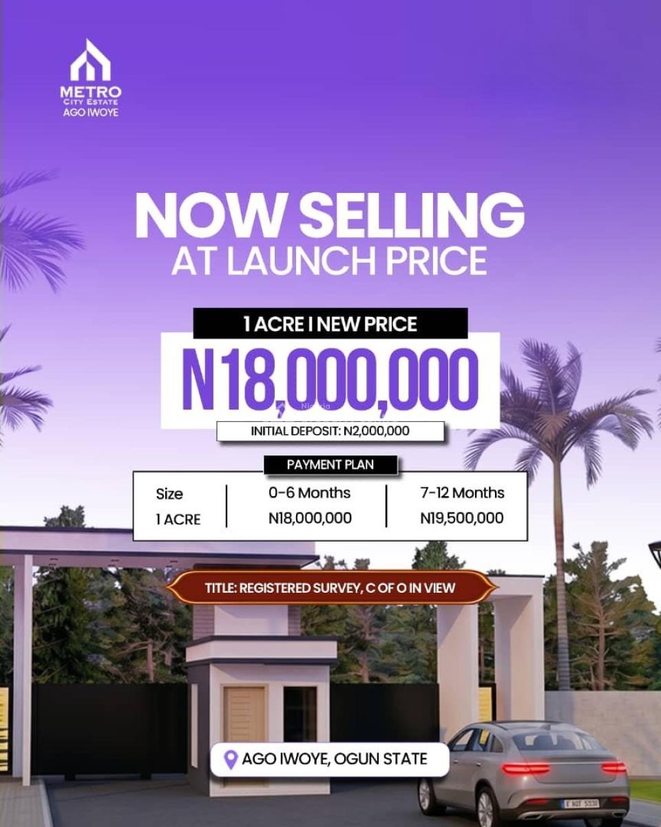 Affordable Residential Plots in a Modern Gated Estate, Metro City Estate / Ago Iwoye, Ijebu North, Ogun, Residential Land for Sale