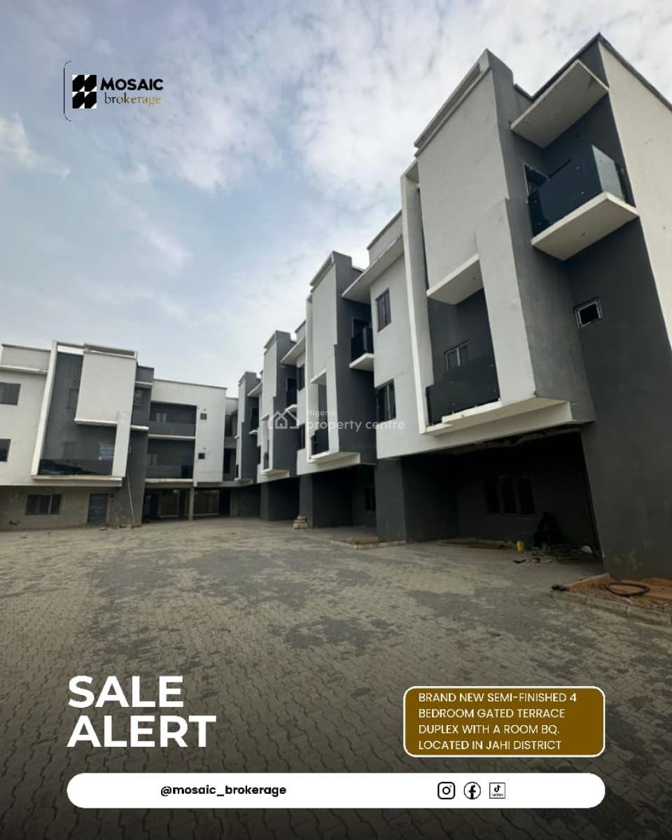 Brand New Semi-finished Terrace Duplex, Jahi, Abuja, Terraced Duplex for Sale