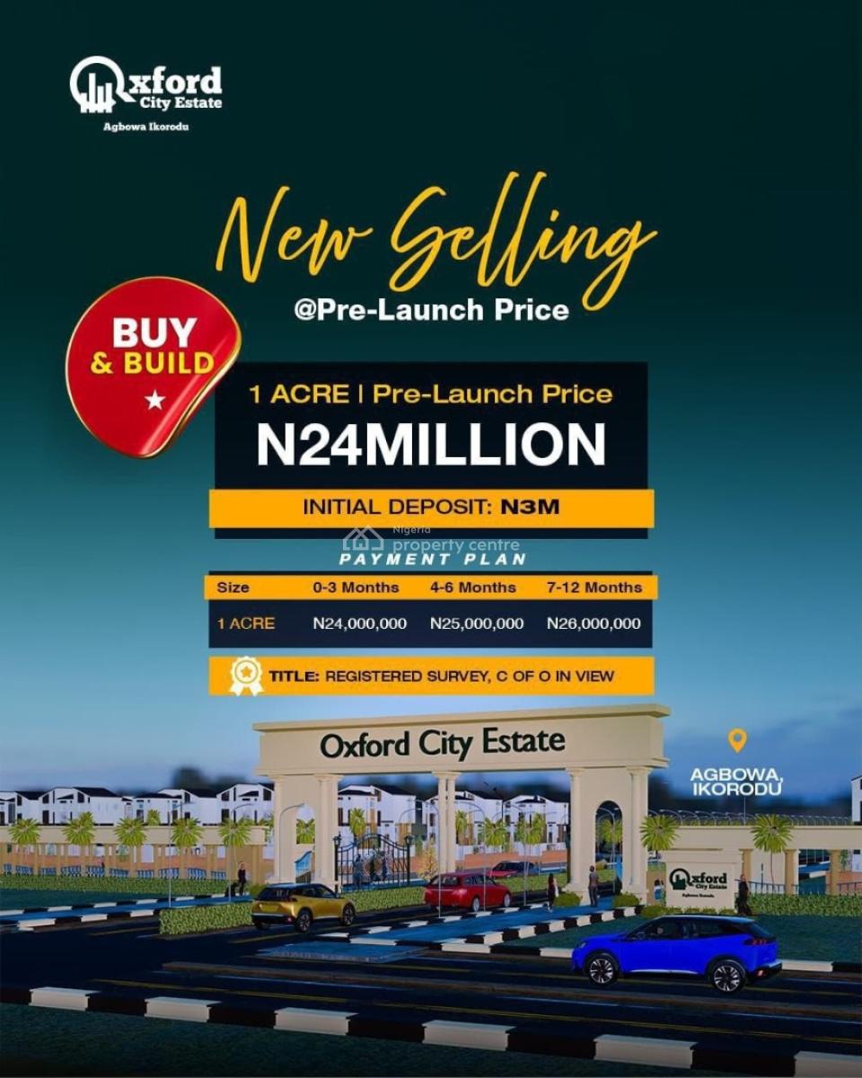 Affordable Residential Plots on 100% Dry Land in a Modern Gated Estate, Oxford City Estate, Agbowa, Ikorodu, Lagos, Residential Land for Sale