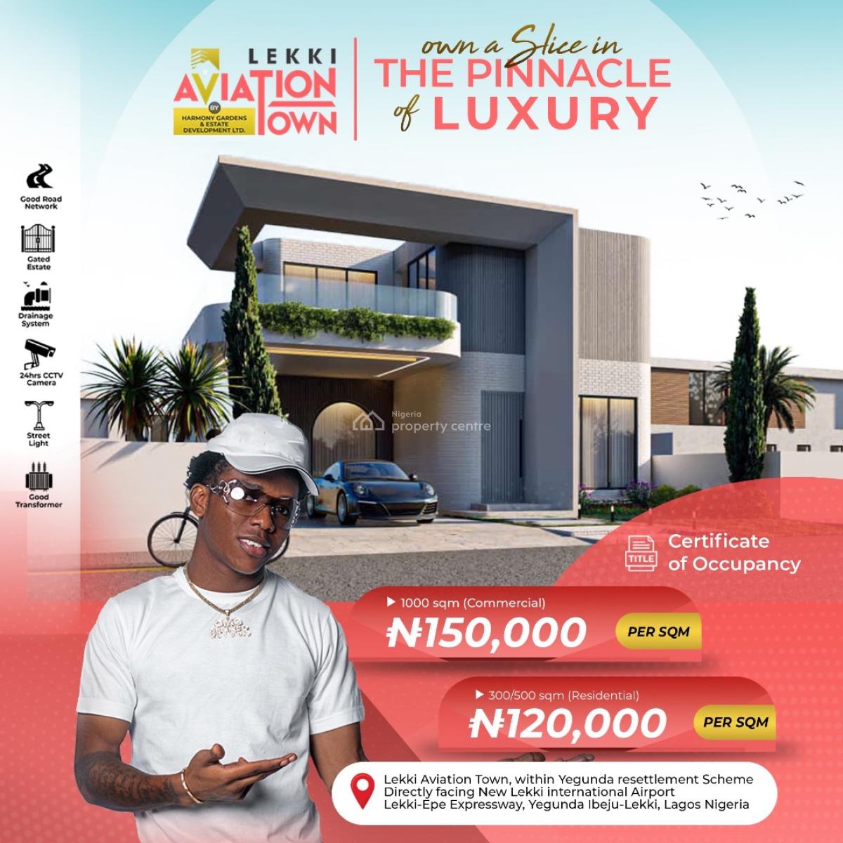 300sqm, 500sqm Lekki Aviation Town, Ibeju Lekki, Lagos, Residential Land for Sale