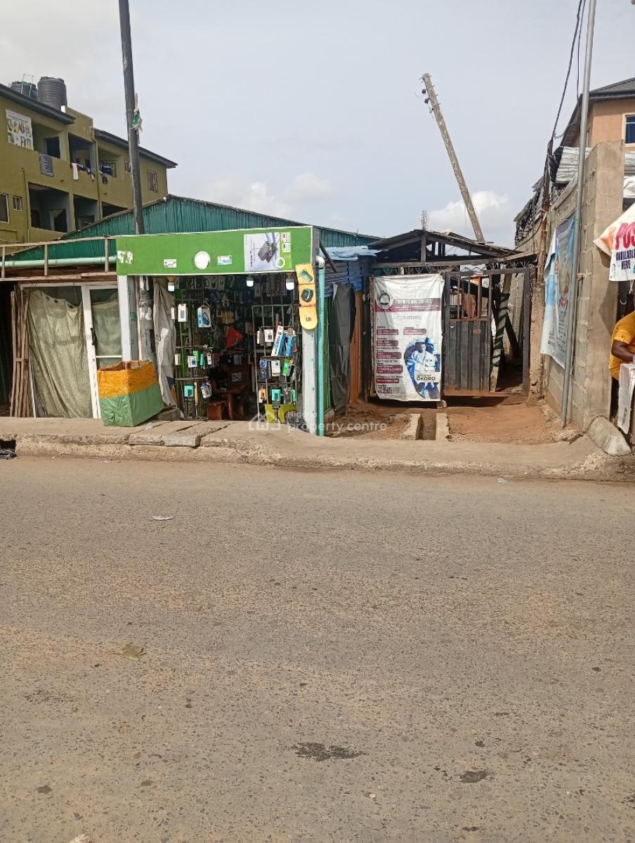 Commercial Plot with Demolishable Structure in a Busy Bus Stop, Karimulaka Street Egbeda Bus Stop, Egbeda, Alimosho, Lagos, Commercial Property for Sale