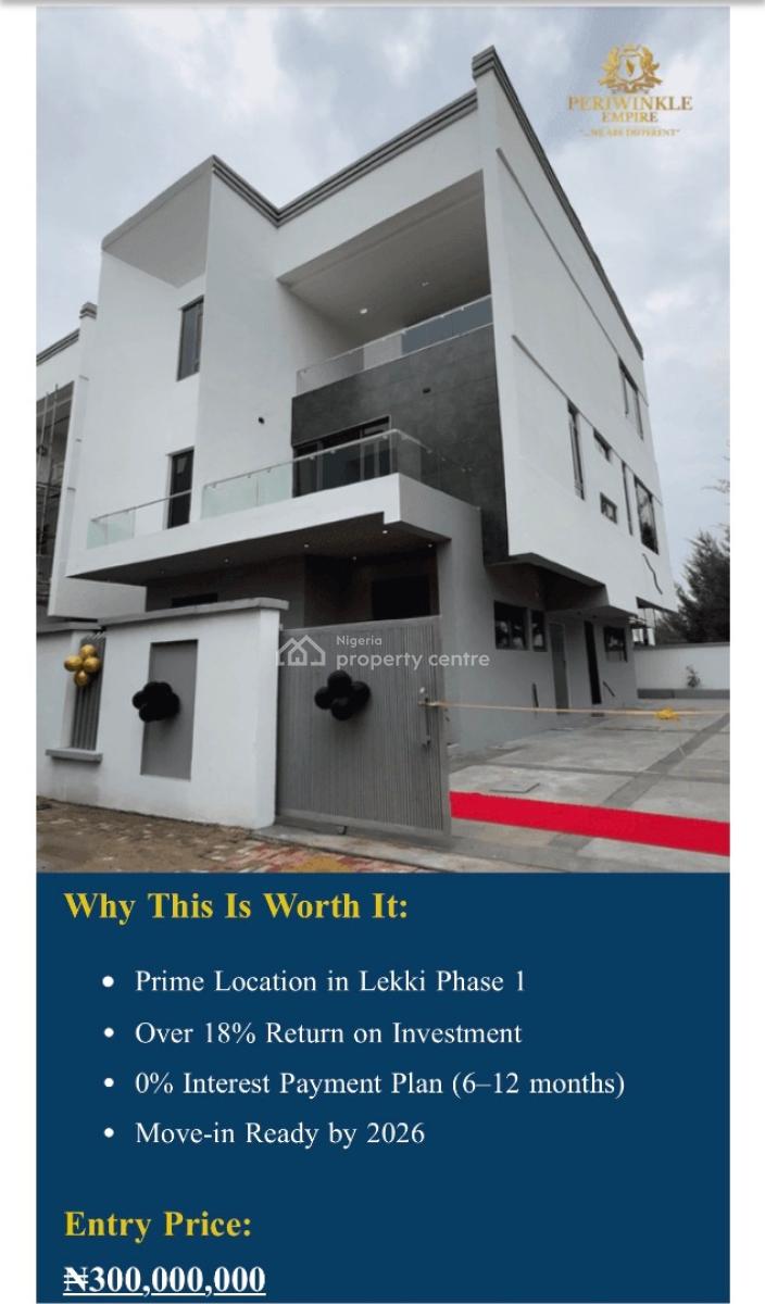 Luxury 5 Bedroom Fully Detached Villa with 2 Bqs, Periwinkle Lifestyle Estate Lagoon District End of Freedom Way, Lekki Phase 1, Lekki, Lagos, Detached Duplex for Sale