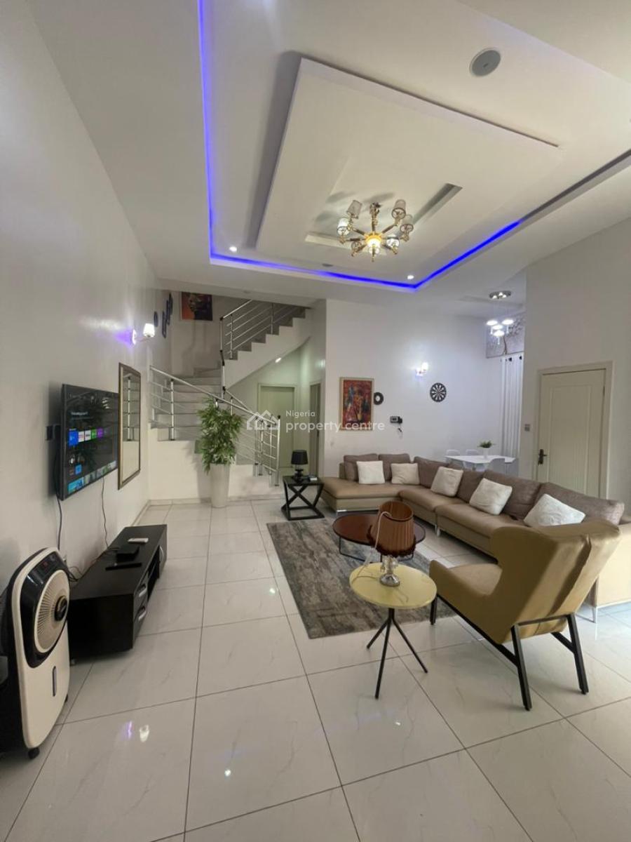 Spacious Fully Furnished 4 Bedroom Semi Detached Duplex, Chevron Drive, Lekki-lagos, Lekki Phase 2, Lekki, Lagos, Semi-detached Duplex for Rent