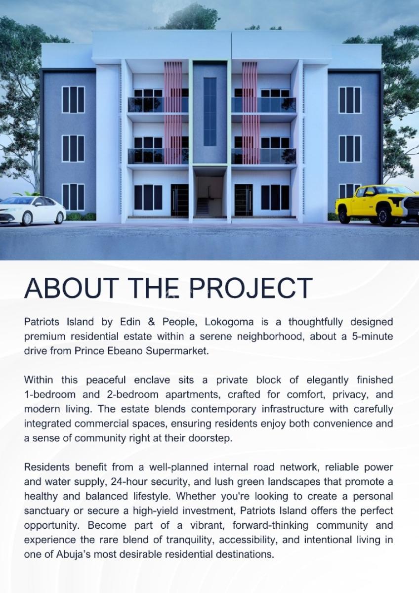Off Plan: 1-bedroom Apartment with Open Plan Kitchen, Patriots Island, Lokogoma District, Abuja, Flat / Apartment for Sale