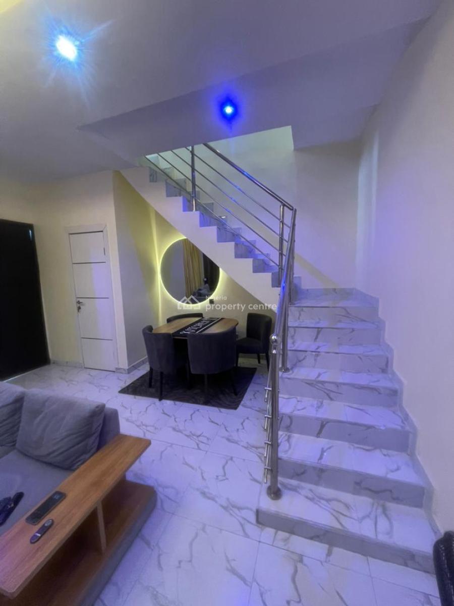 Sharp Lovely Fuenished 2 Bedroom Terrace Duplex with Bq, Chevron Lekki Eti-osa Lagos, Lekki, Lagos, Terraced Duplex for Rent