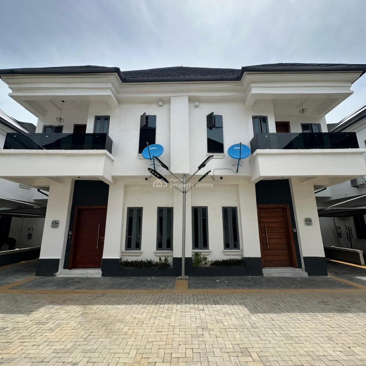 Lovely 4 Bedroom Serviced Semi Detached Duplex with Bq, Pool, Gym, Chevron Toll Gate, Orchid Road, Before The Roundabout, Lekki, Lagos, Semi-detached Duplex for Sale