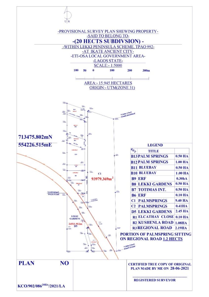 20 Hectares of Residential Land in a Very Prime Location, Spar Road Beside Spar Ikate Lekki, Lagos, Ikate, Lekki, Lagos, Residential Land for Sale