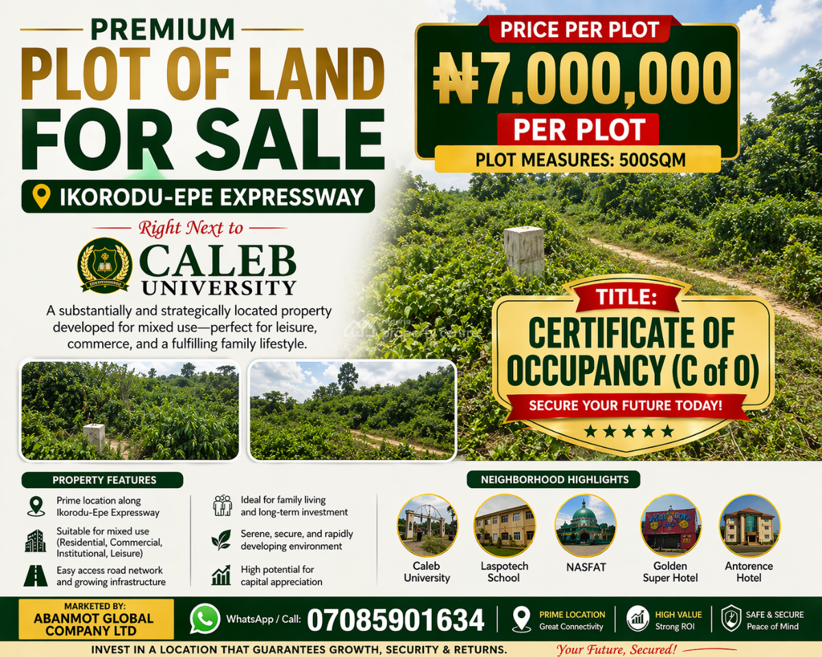 Land, Adjacent Caleb University, Ikorodu, Lagos, Mixed-use Land for Sale