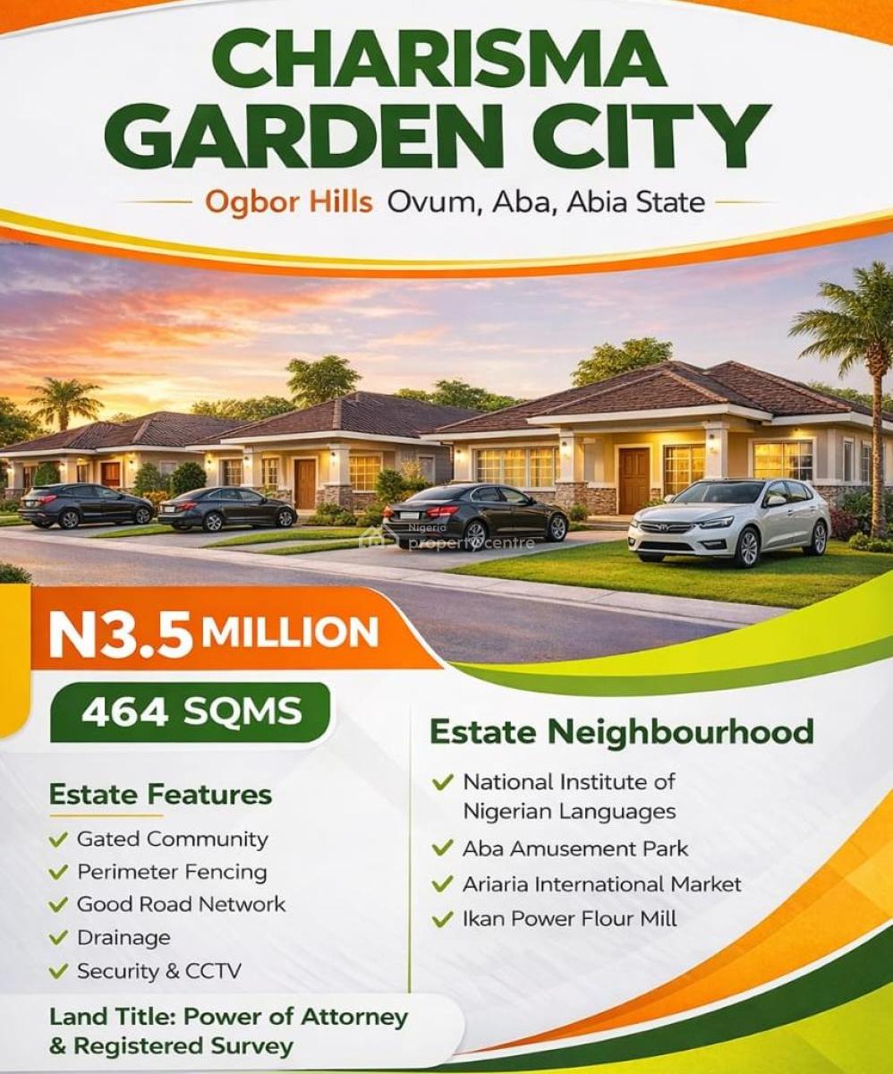 Verified and Secured Estate in Prime Location, Charisma Garden Estate in Ogbor Hills - Ovom, Aba, Abia, Residential Land for Sale