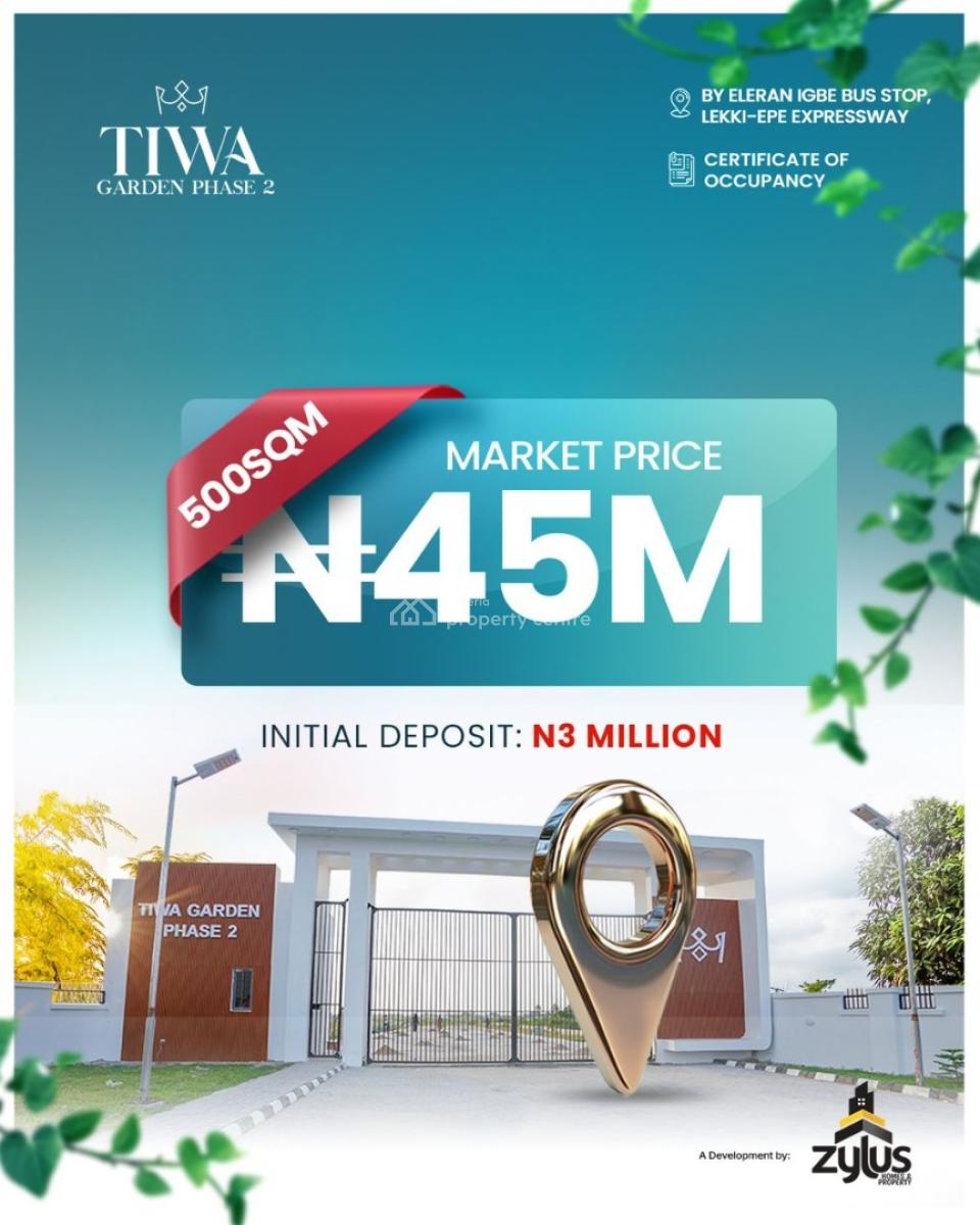 Land with C of O, Elerangbe Lekki-epe Expressway, Ibeju Lekki, Lagos, Residential Land for Sale