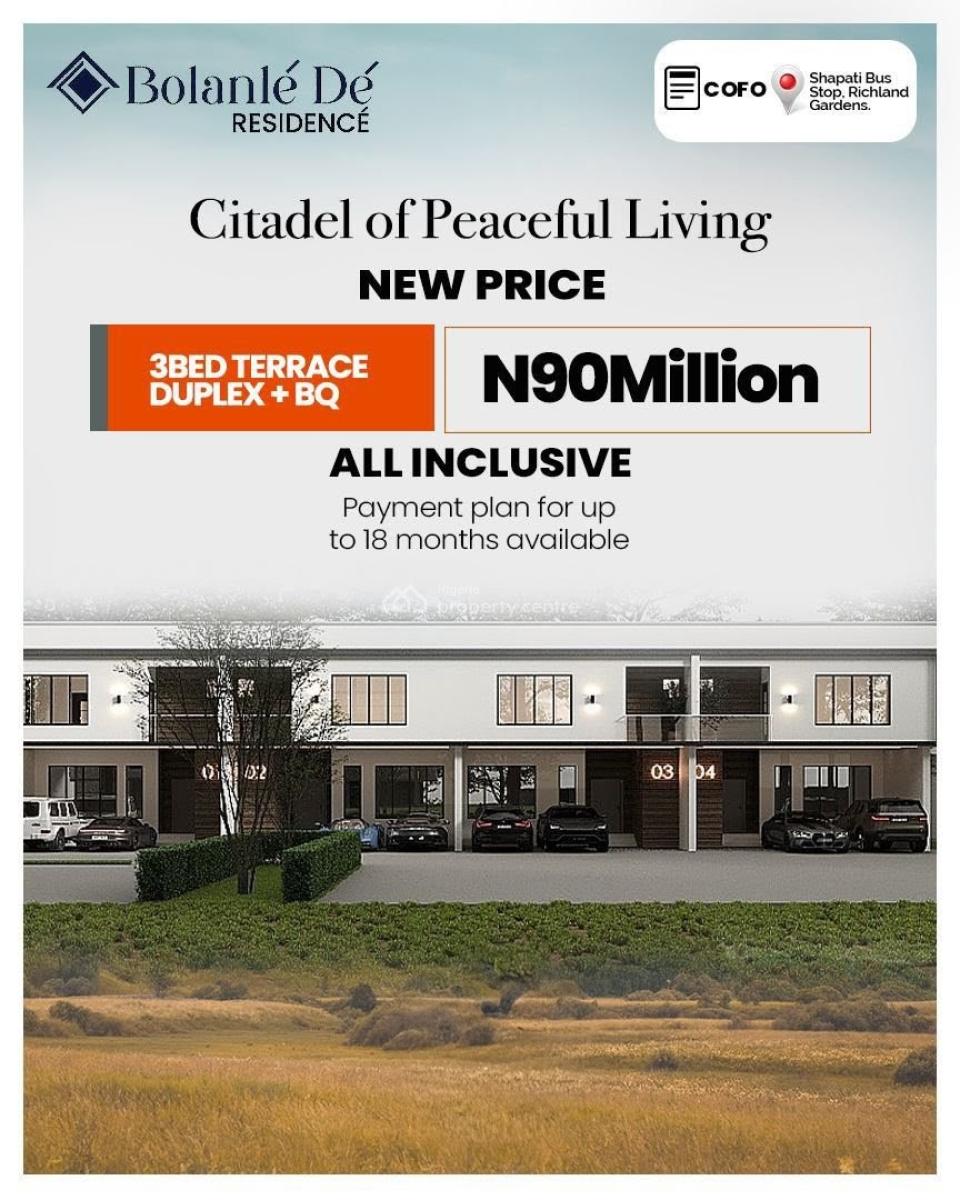 Luxury 3 Bedroom Terrace Duplexes with Bq in a Gated Estate, Bolanlé Dé Residencé, Shapati, Ibeju Lekki, Lagos, Terraced Duplex for Sale