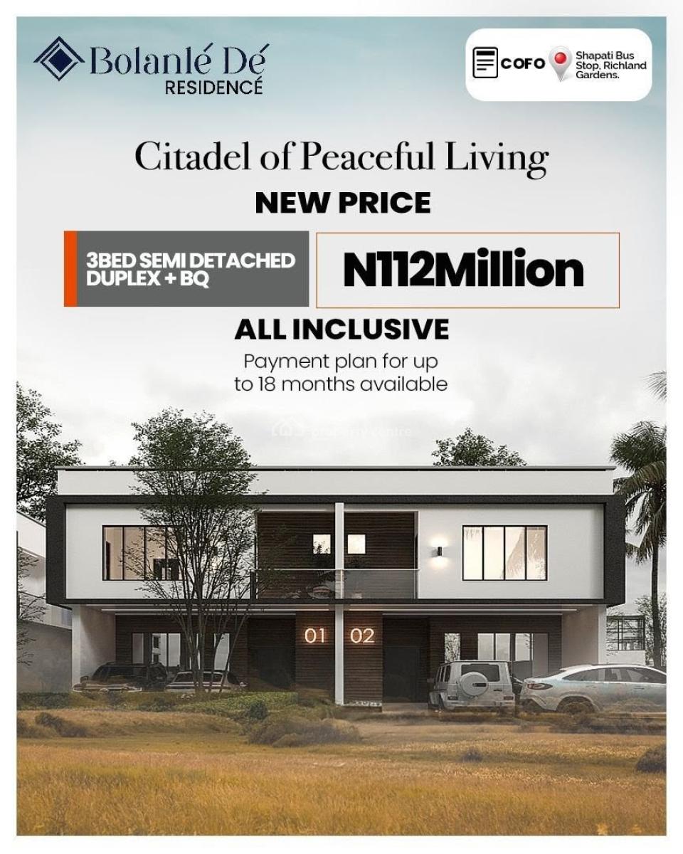 Luxury 3 Bedroom Terrace Duplexes with Bq in a Gated Estate, Bolanlé Dé Residencé, Shapati, Ibeju Lekki, Lagos, Terraced Duplex for Sale