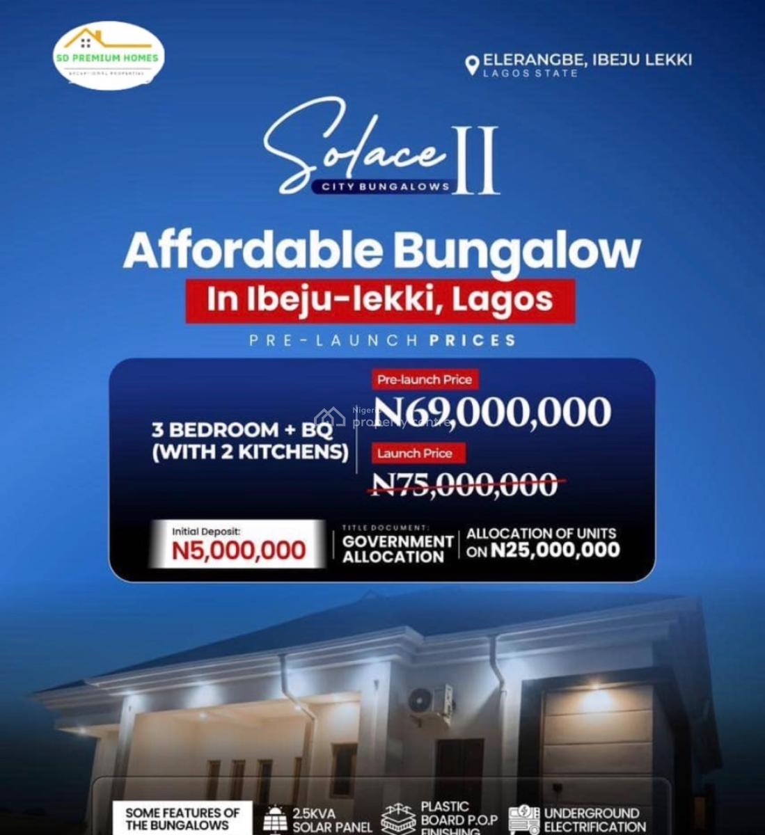 Luxury 3 Bedroom Bungalow with Excellent Finishing, Ibeju Lekki, Lagos, Detached Bungalow for Sale