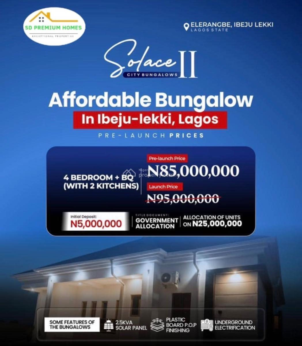 Luxury 3 Bedroom Bungalow with Excellent Finishing, Ibeju Lekki, Lagos, Detached Bungalow for Sale