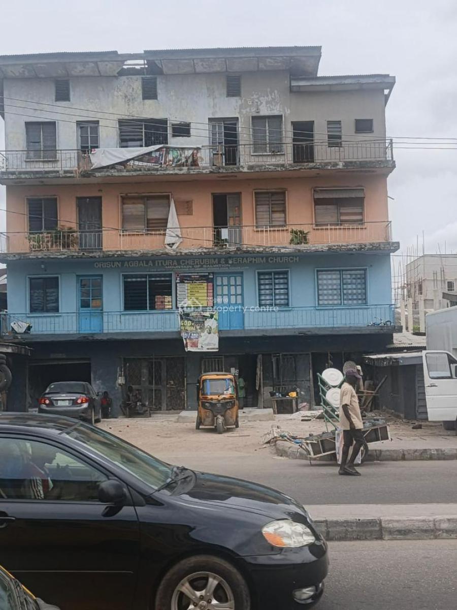 Two Storey Building with a Bungalow on 1300sqm, Jibowu, Yaba, Lagos, Commercial Property for Sale
