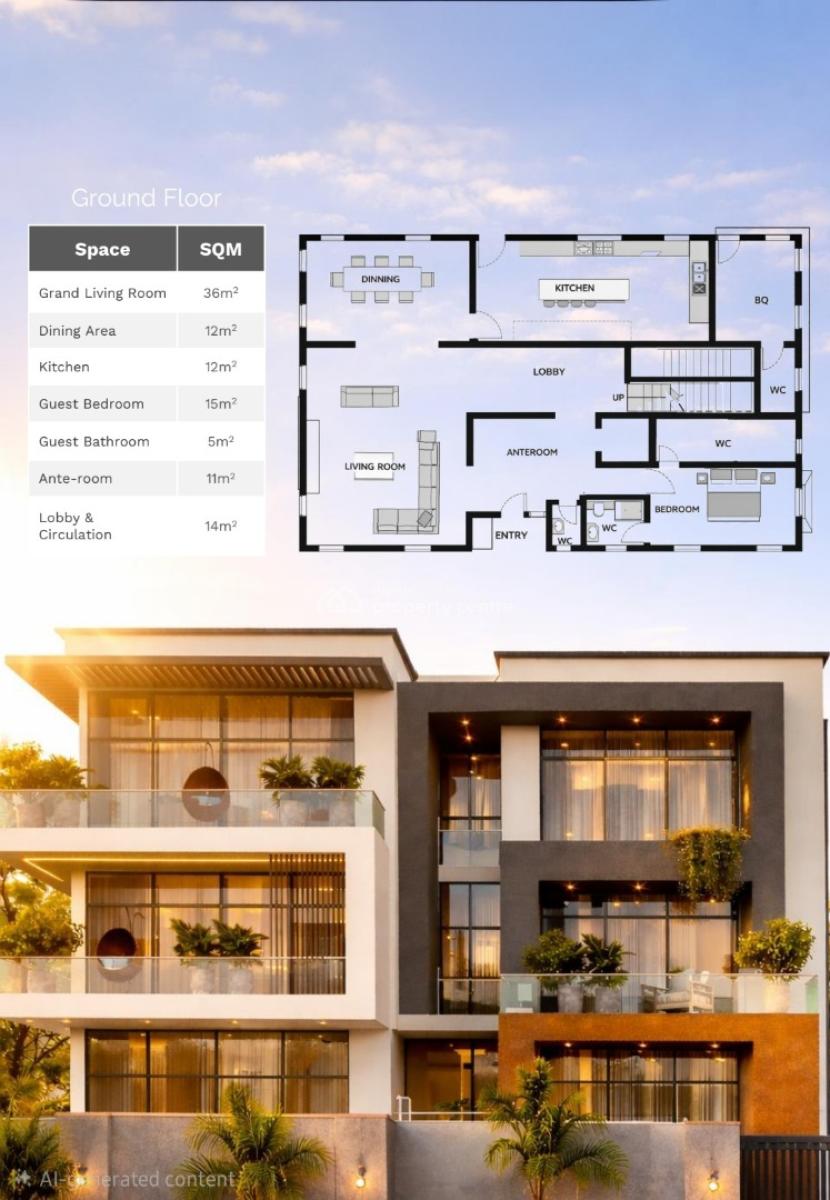 Luxury 6 Bedroom Detached Houses, Guzape District, Abuja, Detached Duplex for Sale