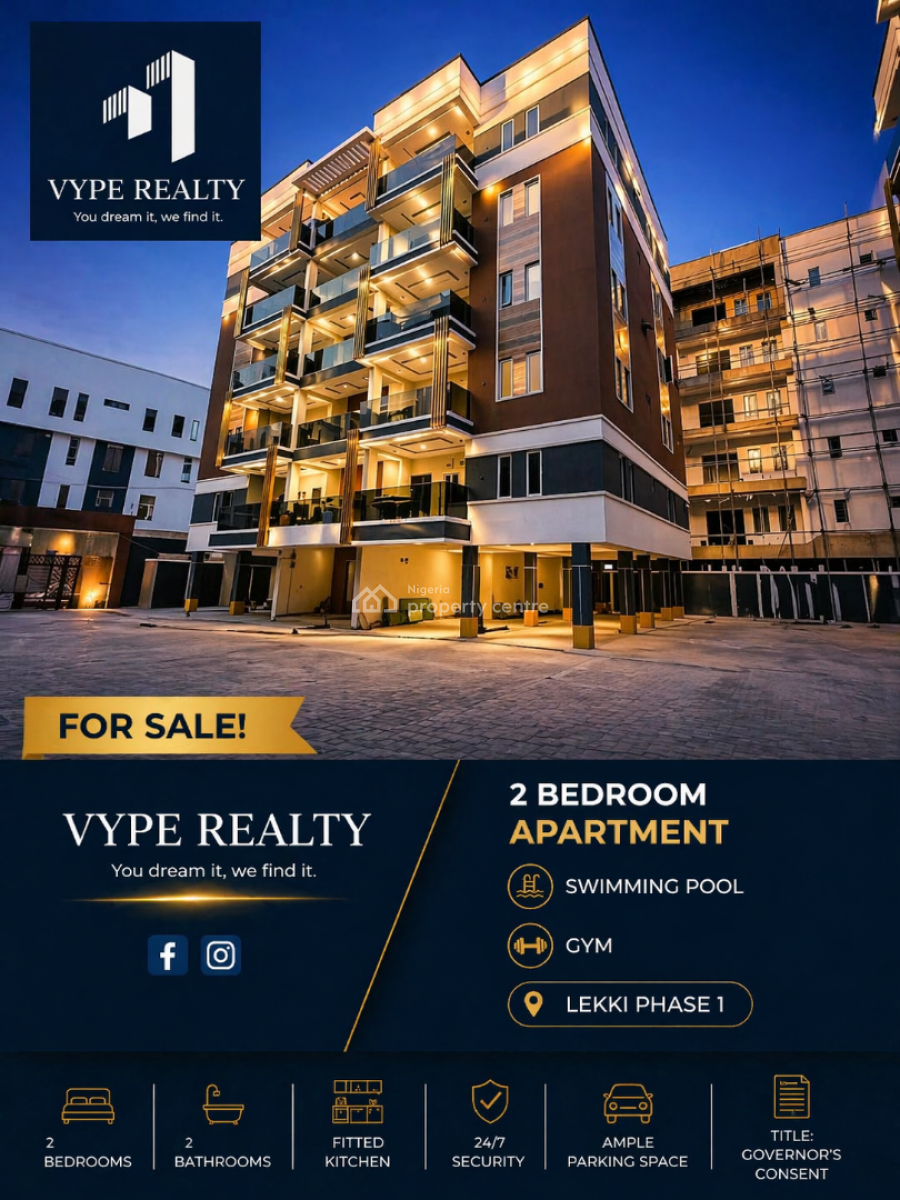 Exquisite Luxury Spacious 2 Bedroom Apartment with Bq, Elevator and, Lekki Phase 1, Lekki, Lagos, Block of Flats for Sale