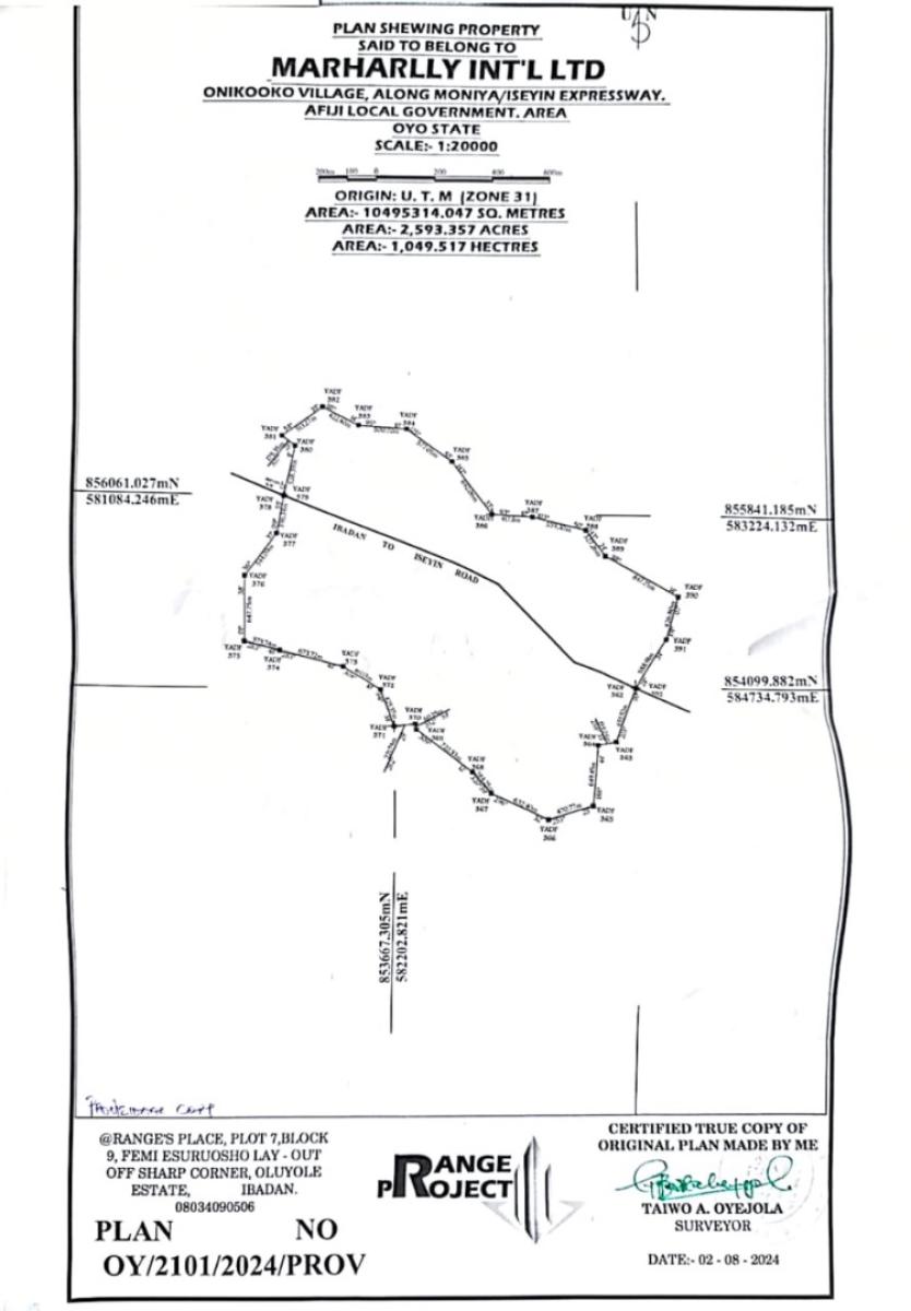 Prime Acres of Land, Onikooko Village, Along Moniya/iseyin Expressway. Afui Local Governmen, Moniya, Ibadan, Oyo, Mixed-use Land for Sale