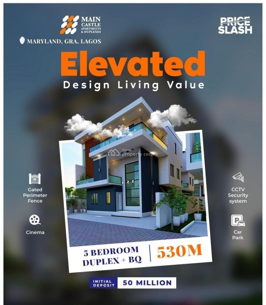 Luxury 5 Bedroom Fully Detached Duplex with Bq in a Gated Estate, Iya Oloye Crescent, Maryland, Lagos, Detached Duplex for Sale