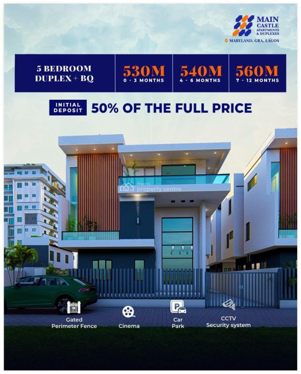 Luxury 5 Bedroom Fully Detached Duplex with Bq in a Gated Estate, Iya Oloye Crescent, Maryland, Lagos, Detached Duplex for Sale