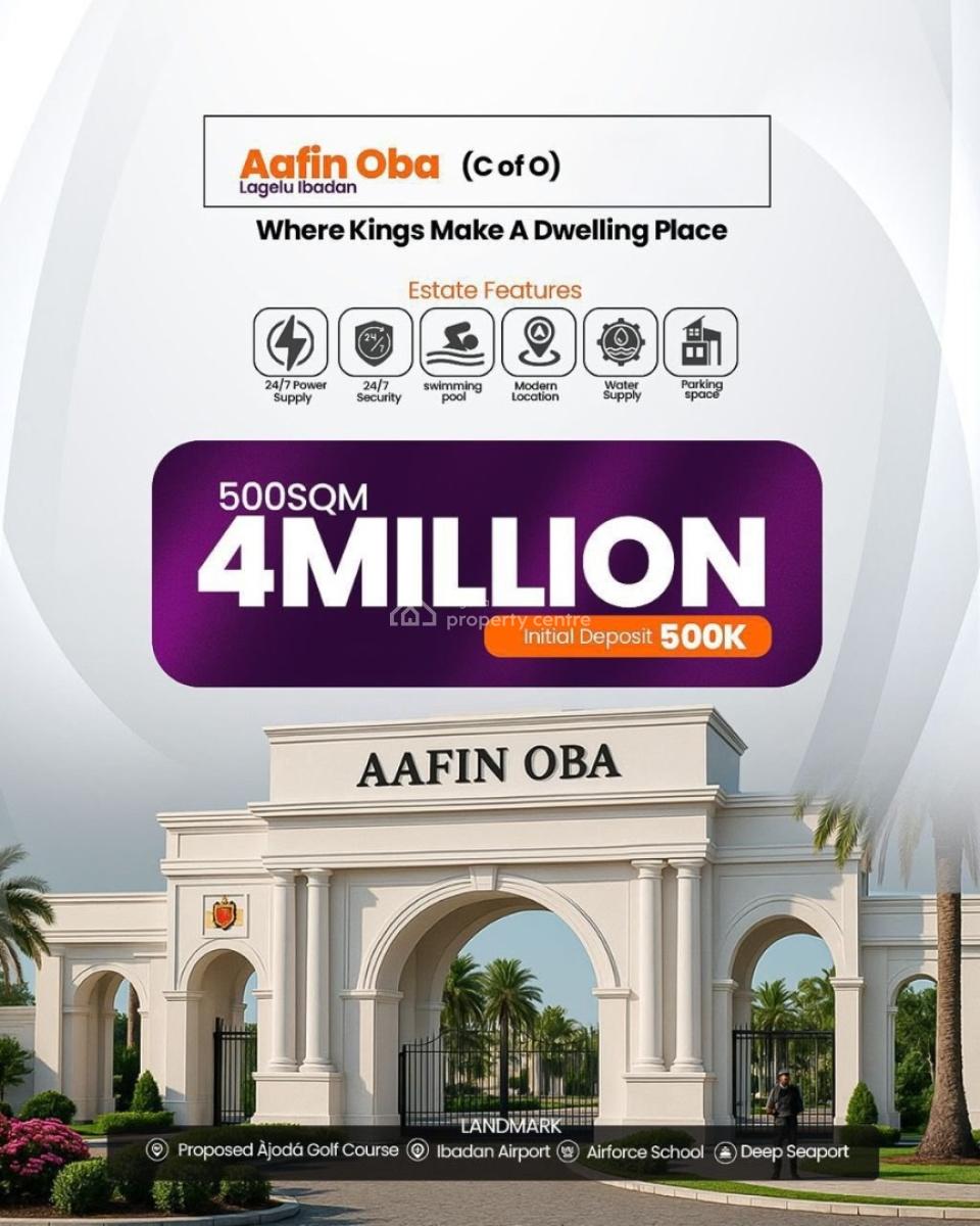 Luxury Land Plots in a Prestigious and Well-amenitised Estate, Aafin Oba Estate, Lagelu, Oyo, Residential Land for Sale