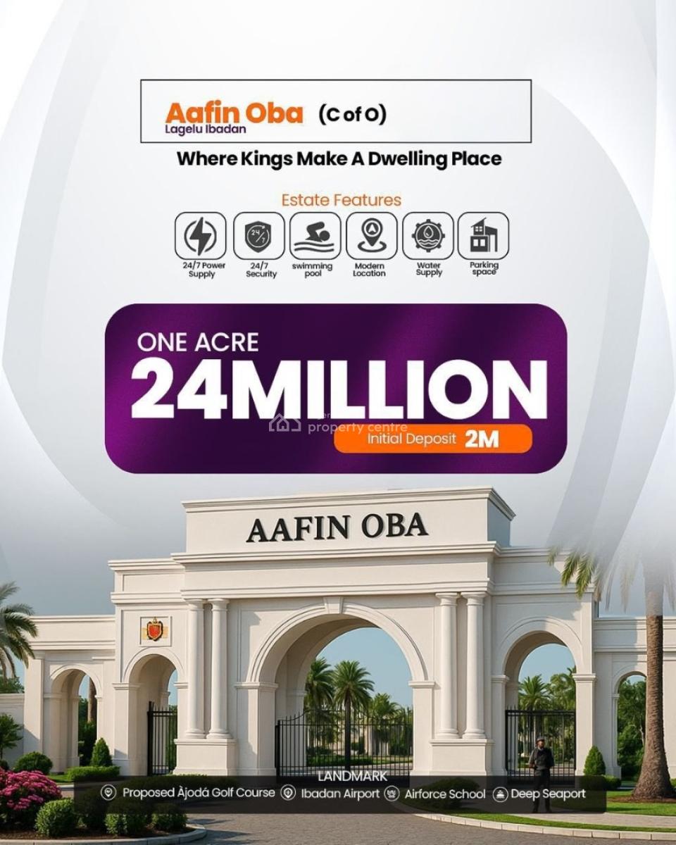 Luxury Land Plots in a Prestigious and Well-amenitised Estate, Aafin Oba Estate, Lagelu, Oyo, Residential Land for Sale